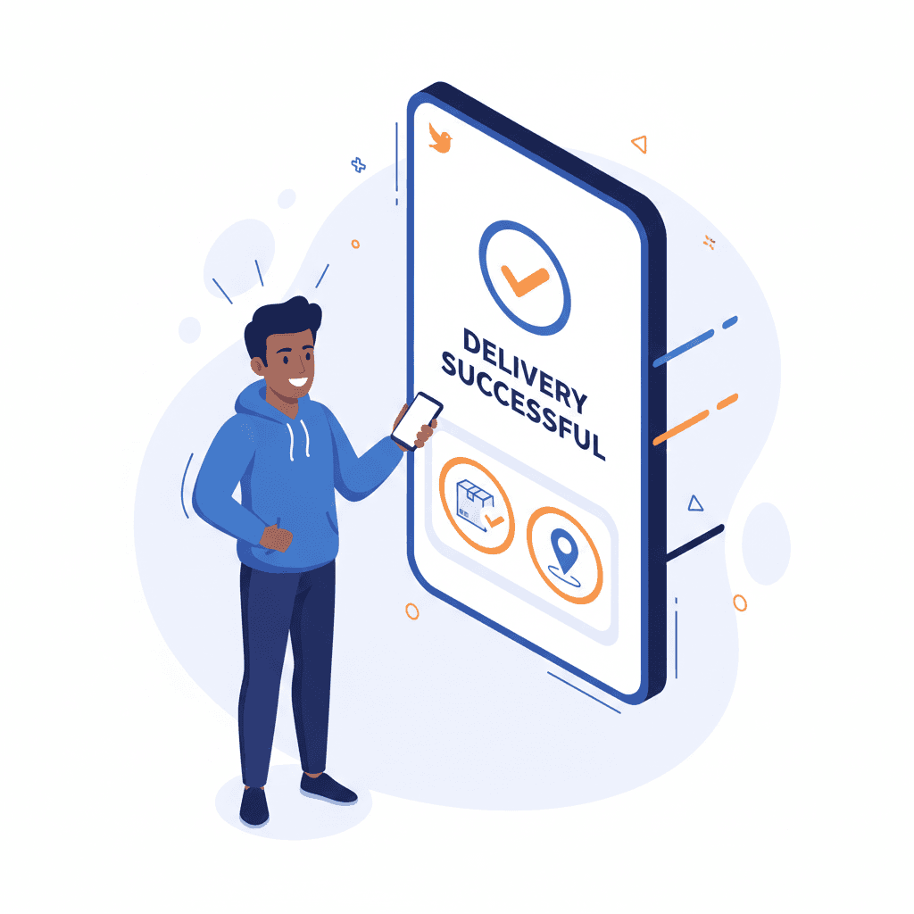 Parcel delivered internationally with secure payment release
