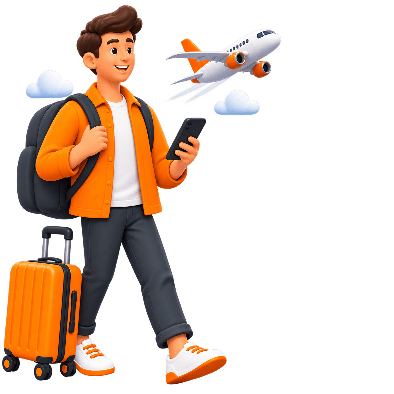 Traveller with suitcase using Zipro