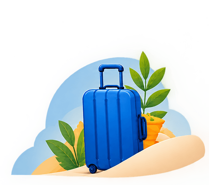 Travel-ready suitcase representing secure delivery