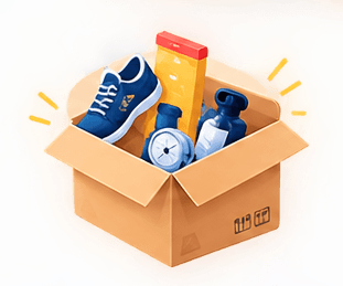 Open parcel showing permitted item categories